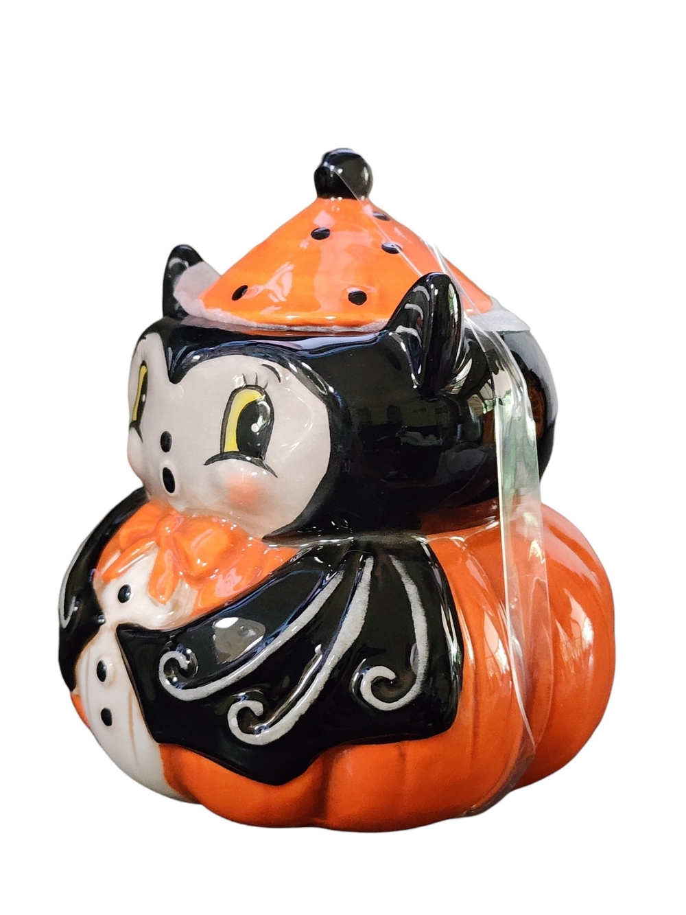 Johanna Parker - Transpac - Black & Orange - Small Halloween Owl Jar - Picture 3 of 8